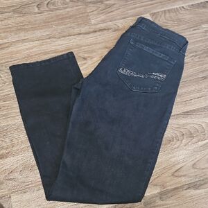 Black Jeans with Rhinestone Detail